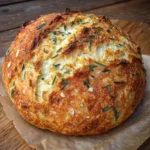 No Knead Roasted Garlic Rosemary Bread