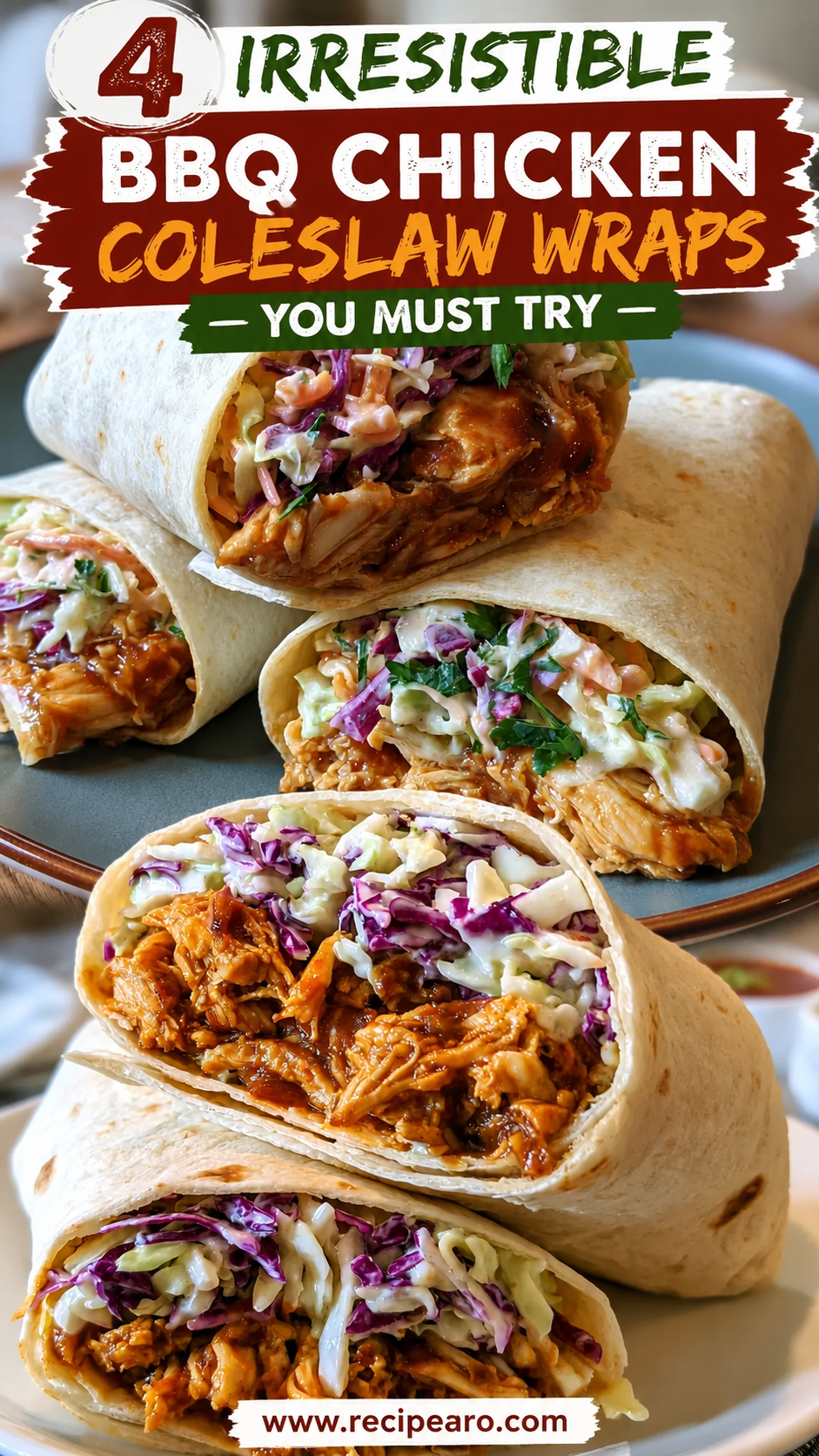 BBQ Chicken Coleslaw Wraps