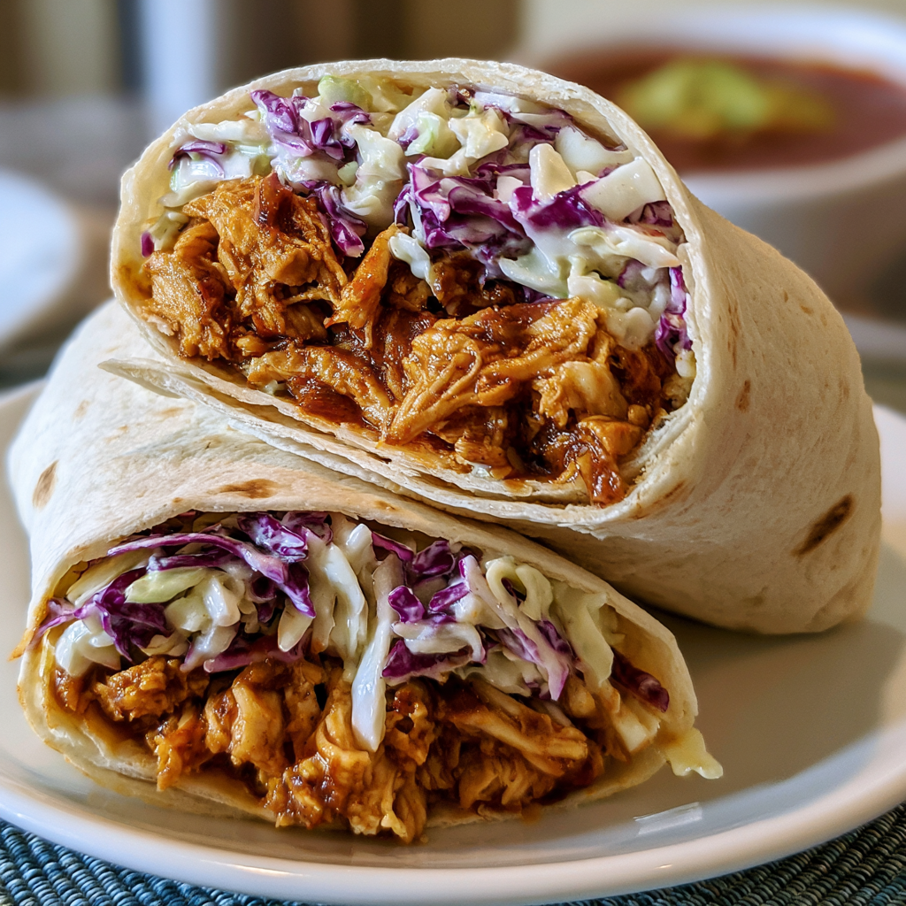 BBQ Chicken Coleslaw Wraps