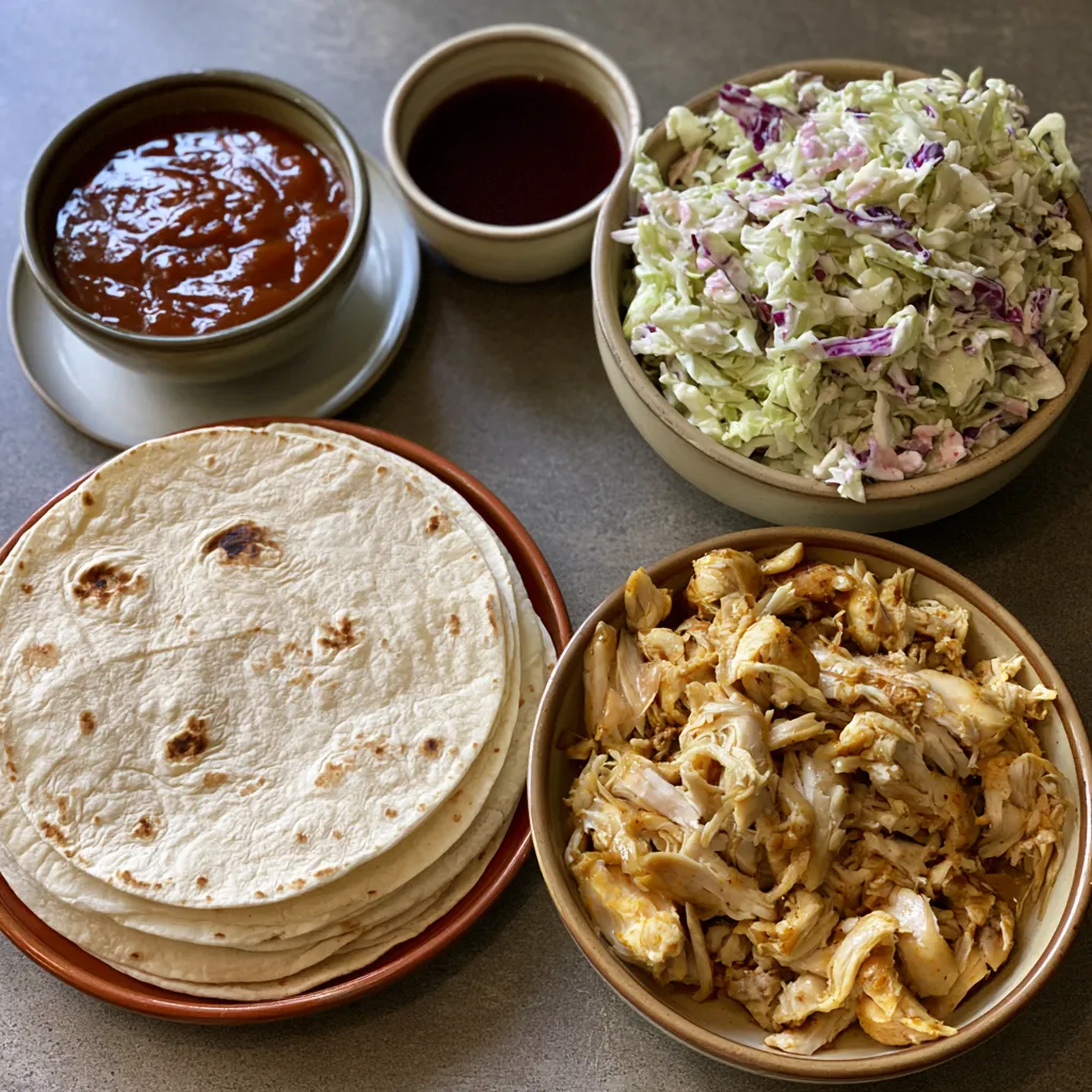 BBQ Chicken Coleslaw Wraps