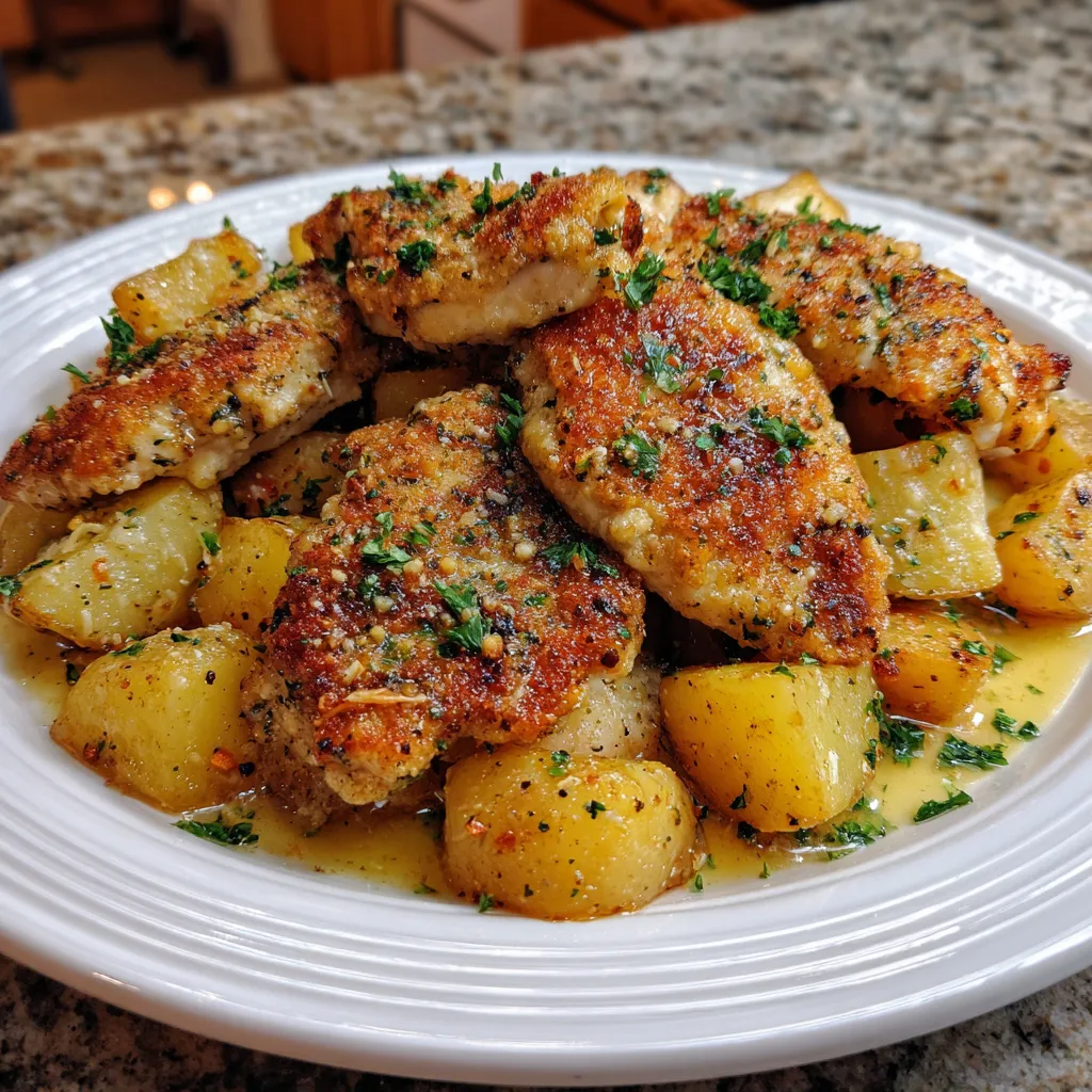 Baked Garlic Parmesan Chicken and Potatoes