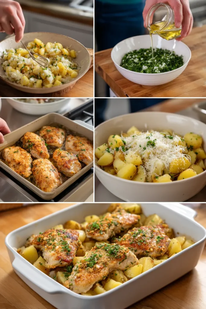 Baked Garlic Parmesan Chicken and Potatoes