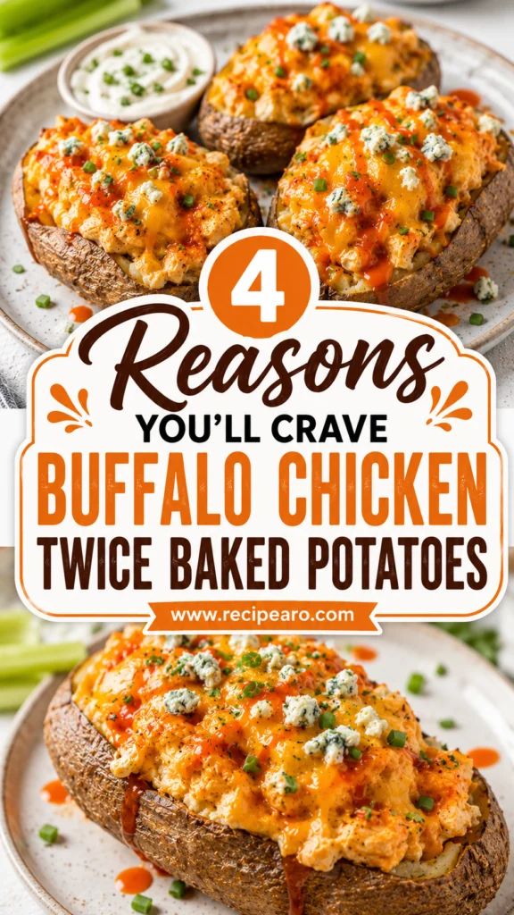 Buffalo Chicken Twice Baked Potatoes