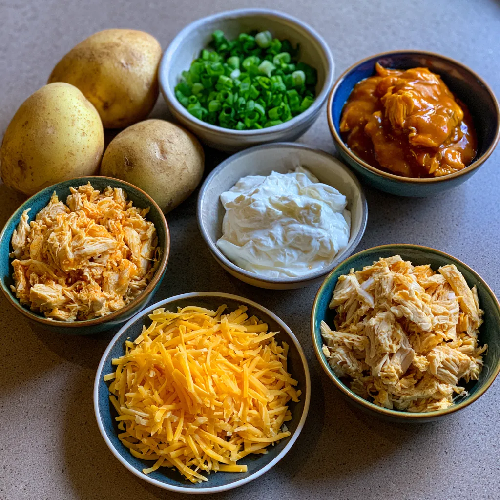 Buffalo Chicken Twice Baked Potatoes