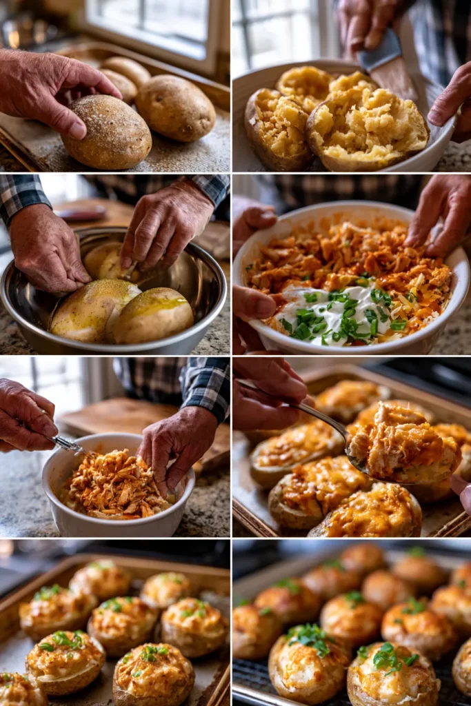 Buffalo Chicken Twice Baked Potatoes
