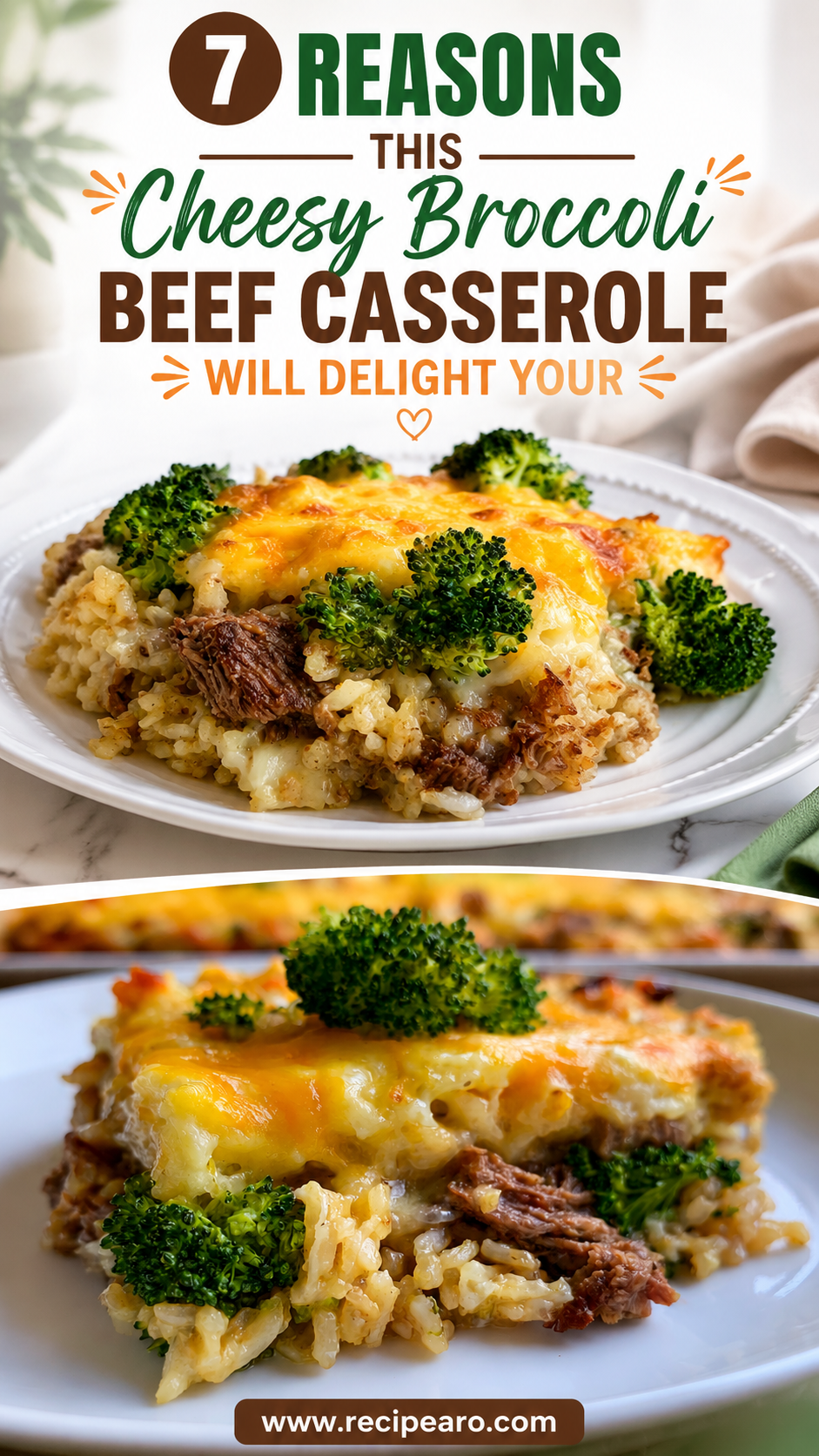 Cheesy Broccoli Beef and Rice Casserole