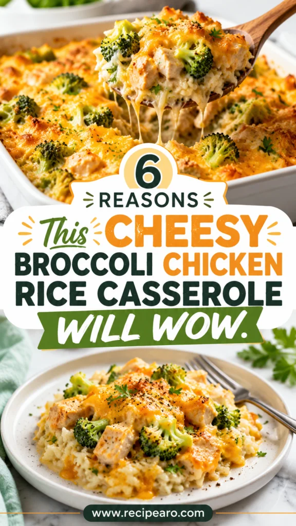 Cheesy Broccoli Chicken Rice Casserole