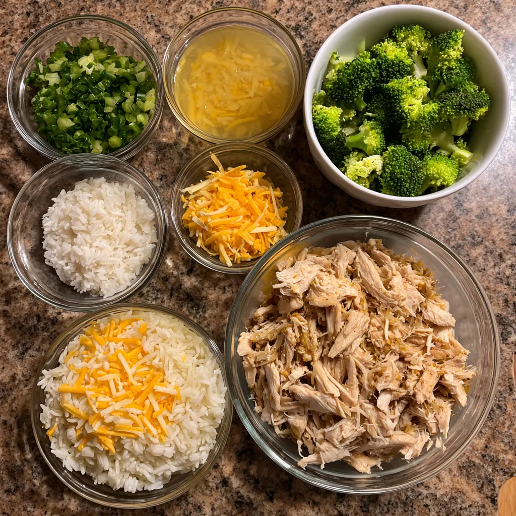 Cheesy Broccoli Chicken Rice Casserole
