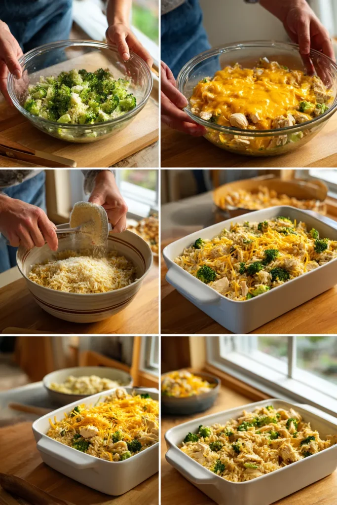 Cheesy Broccoli Chicken Rice Casserole