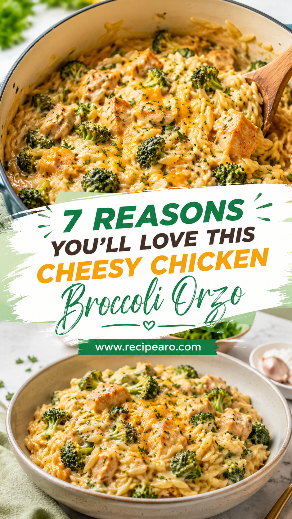 Cheesy Chicken Broccoli Orzo