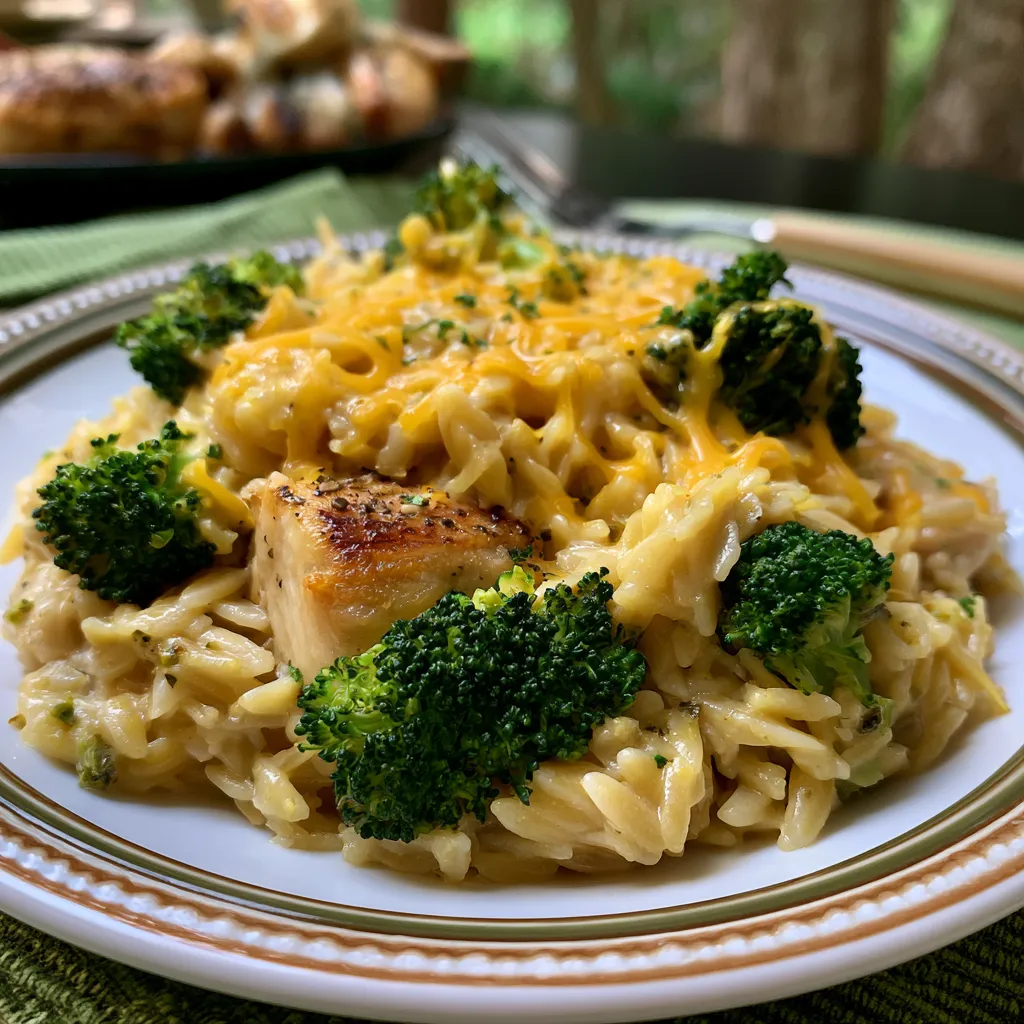 Cheesy Chicken Broccoli Orzo