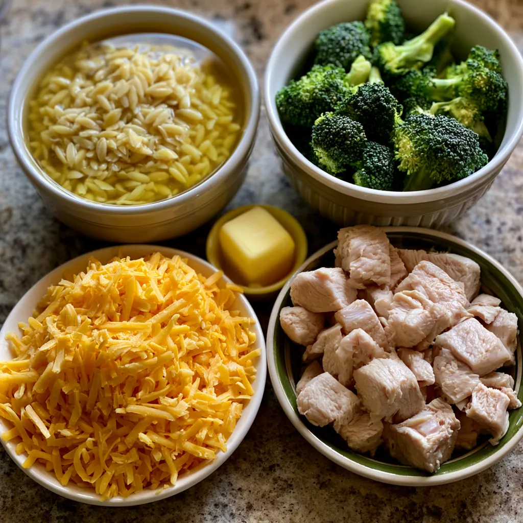 Cheesy Chicken Broccoli Orzo