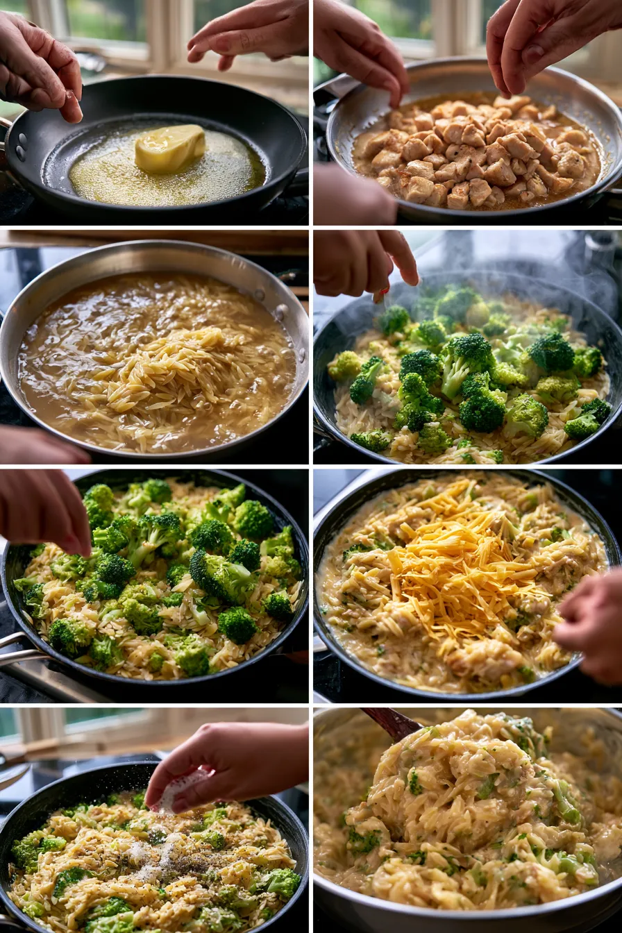 Cheesy Chicken Broccoli Orzo