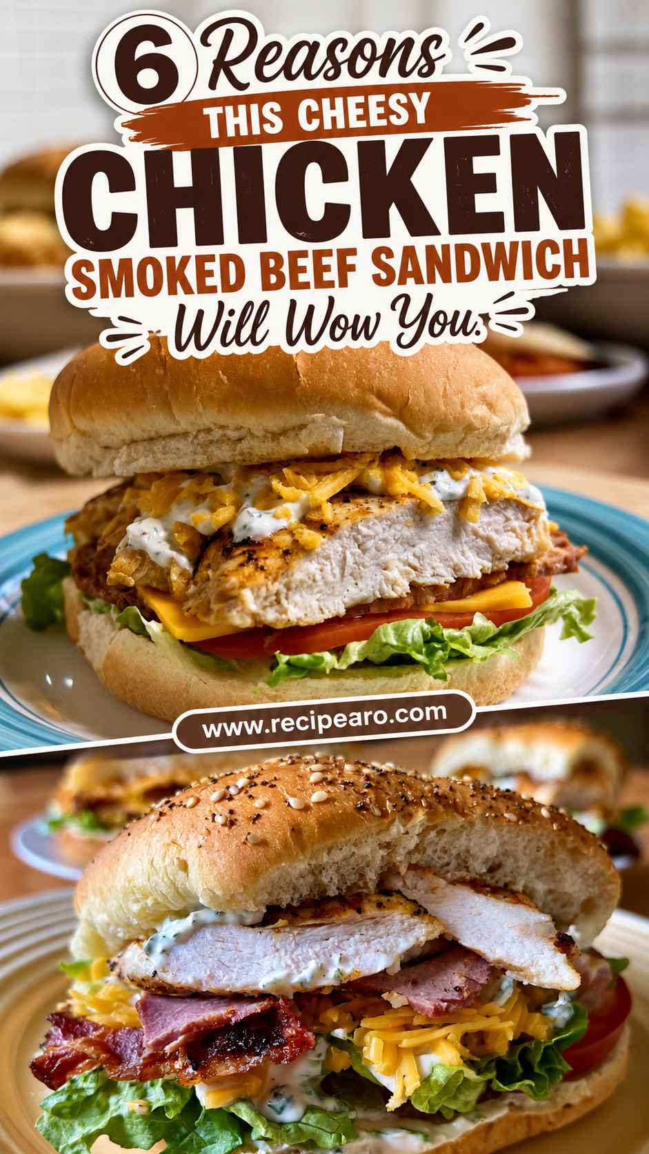 Cheesy Chicken Smoked Beef Ranch Sandwich
