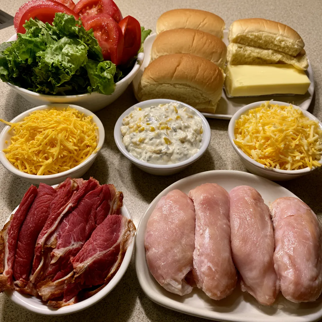 Cheesy Chicken Smoked Beef Ranch Sandwich
