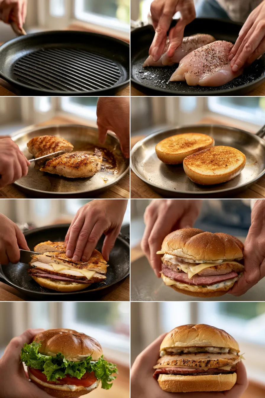 Cheesy Chicken Smoked Beef Ranch Sandwich