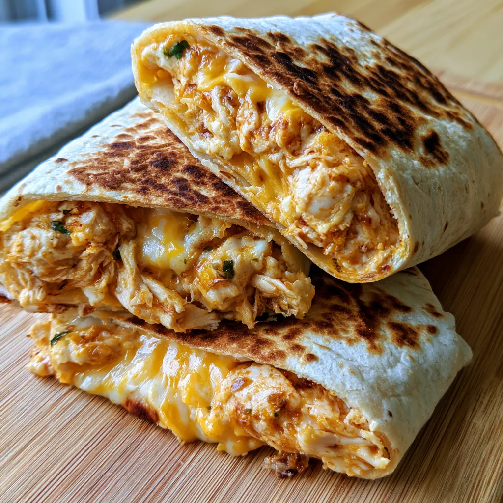 Cheesy Garlic Chicken Wraps