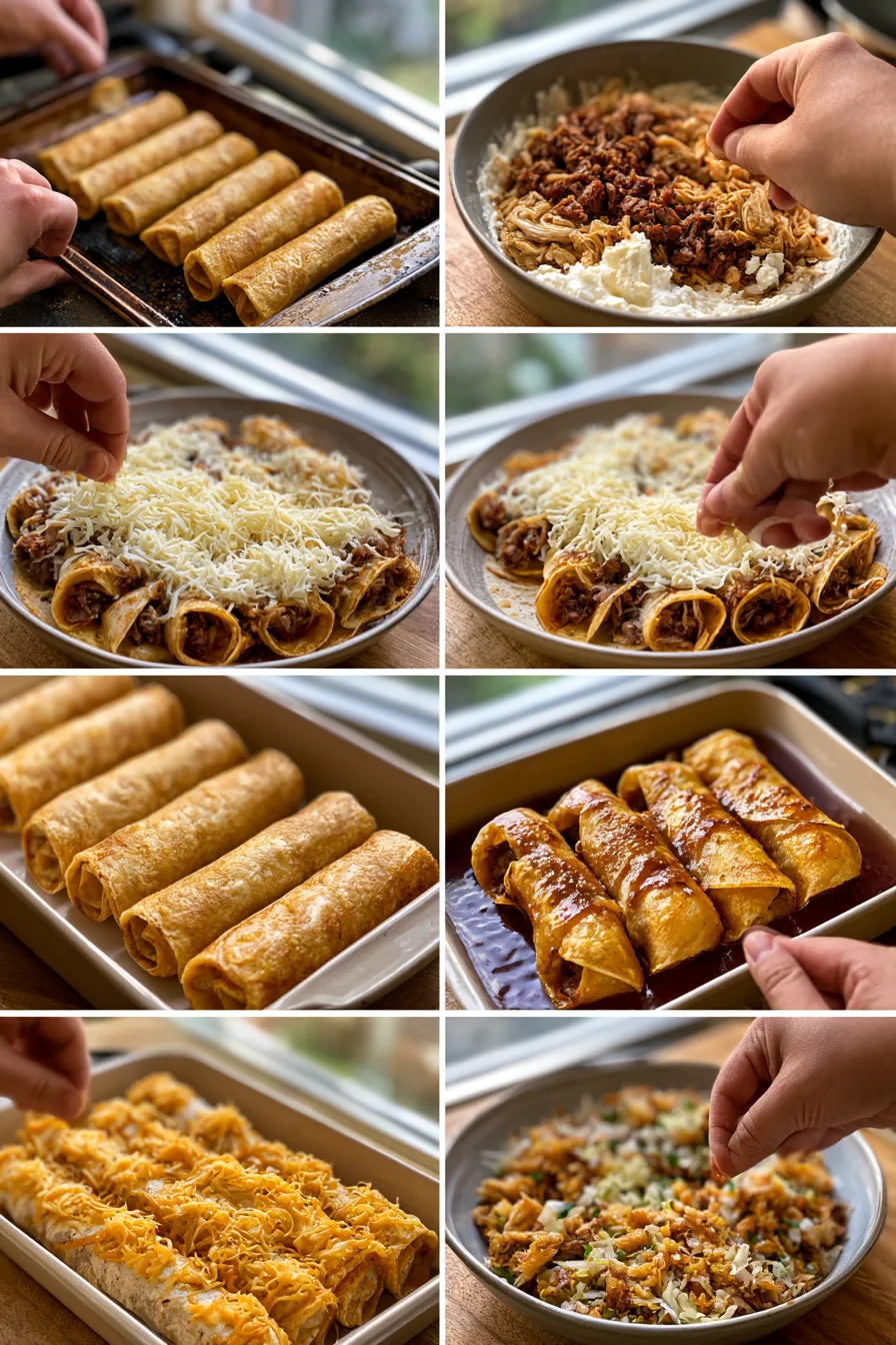 Cheesy Oven-Crispy Chicken Smoked Beef Ranch Tacos