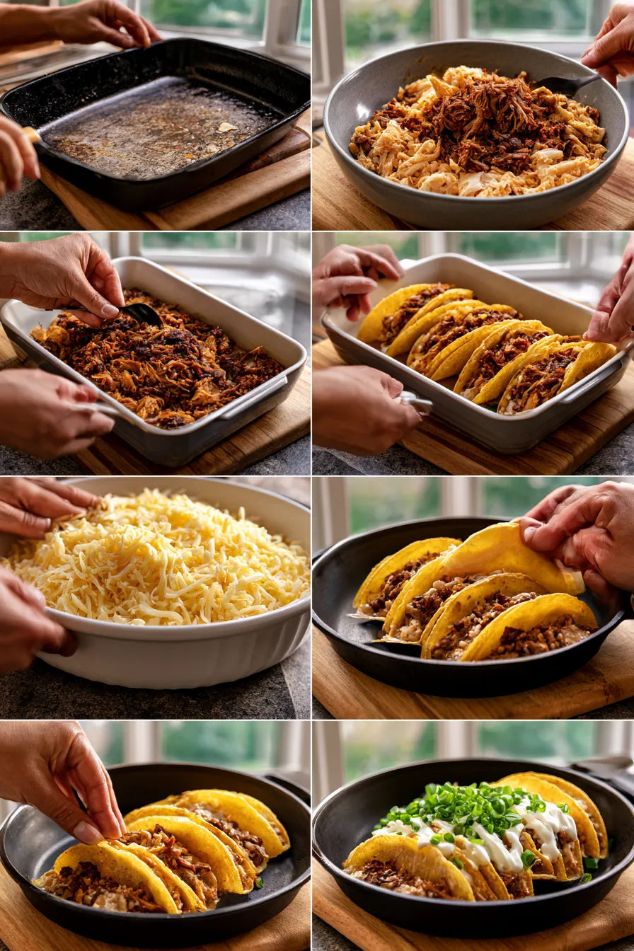 Cheesy Oven-Crispy Chicken Smoked Beef Ranch Tacos