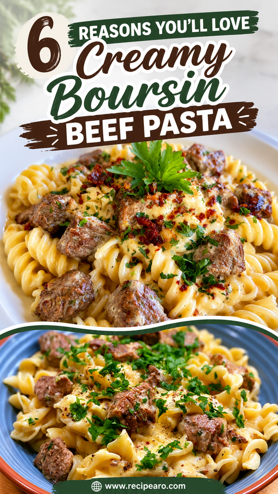 Creamy Boursin Beef Pasta