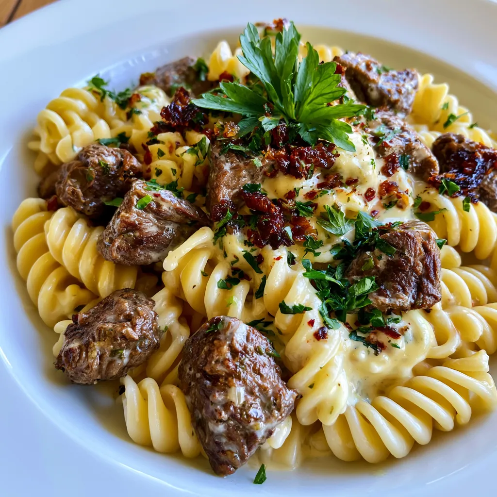 Creamy Boursin Beef Pasta