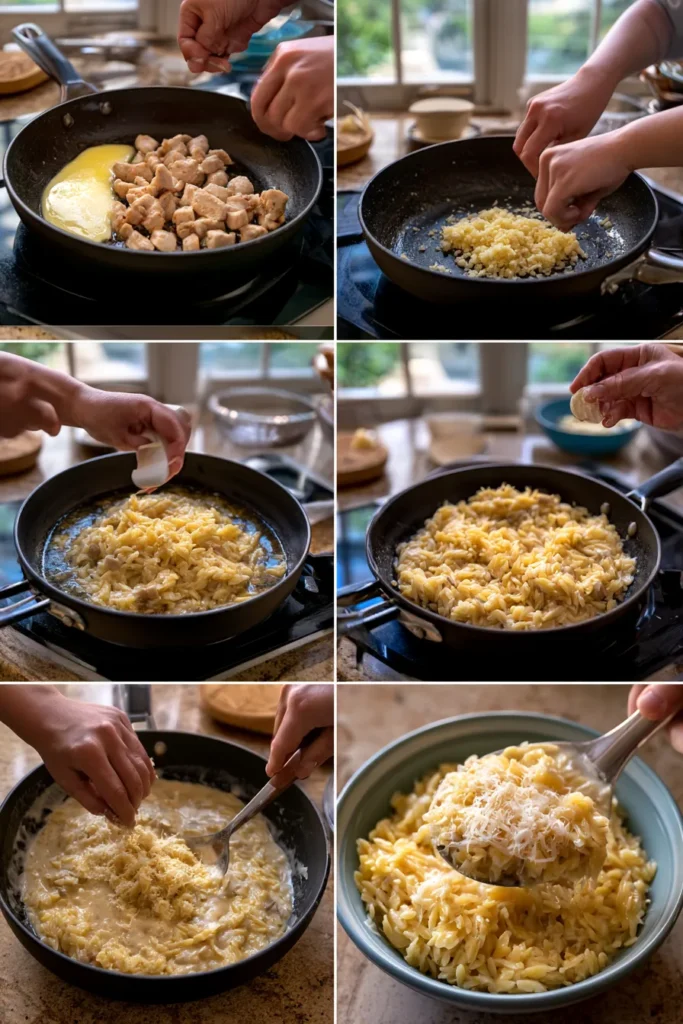 Creamy Parmesan Orzo with Chicken