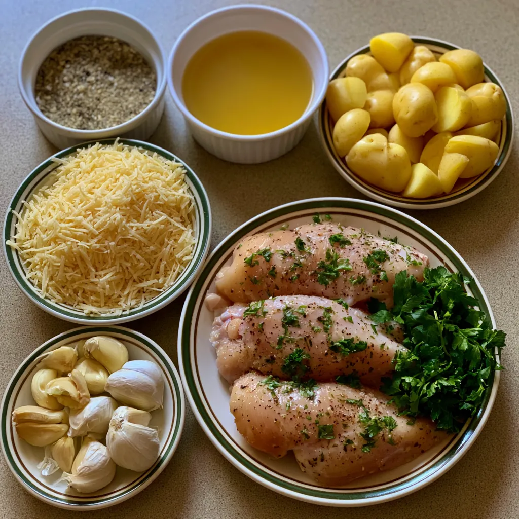 Crockpot Garlic Parmesan Chicken and Potatoes