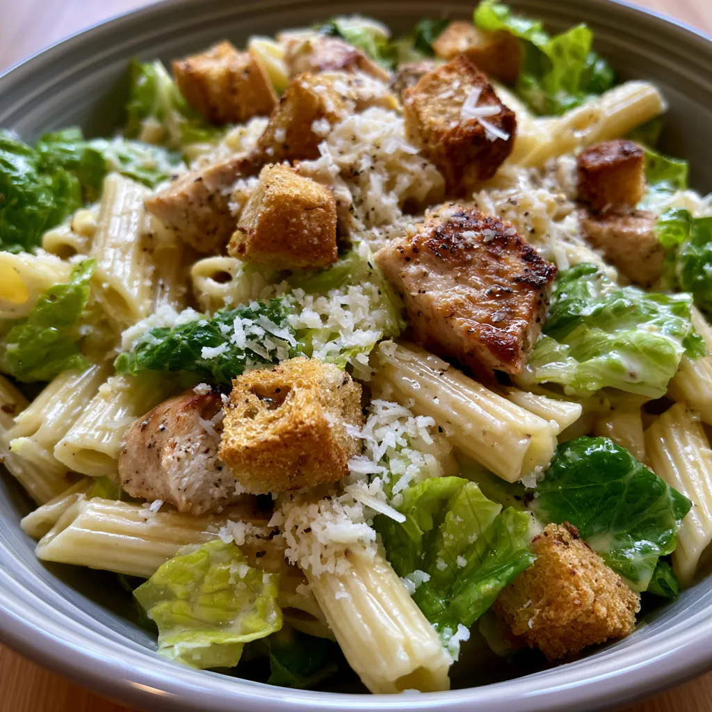 Easy Chicken Caesar Pasta Salad