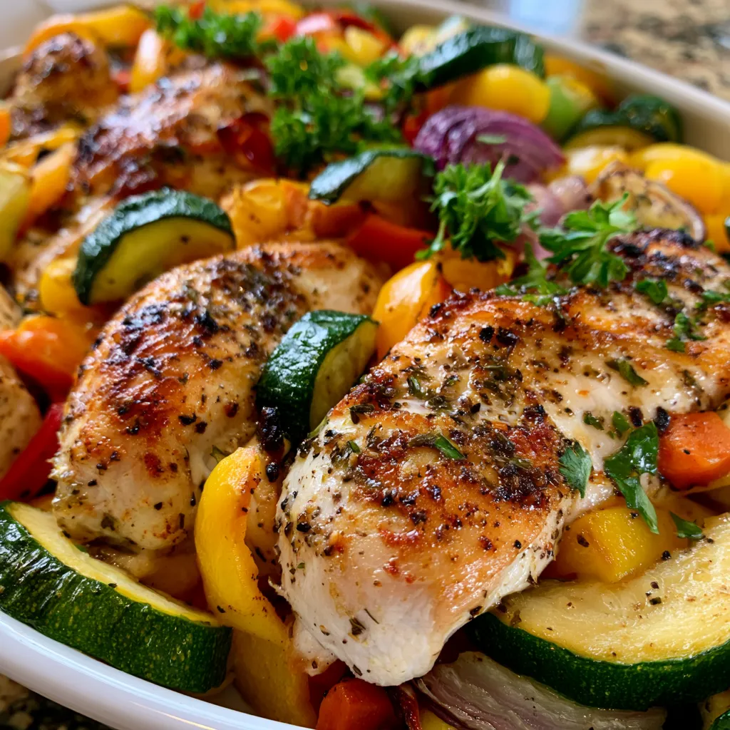 Flavor-Packed Loaded Chicken Veggie Bake