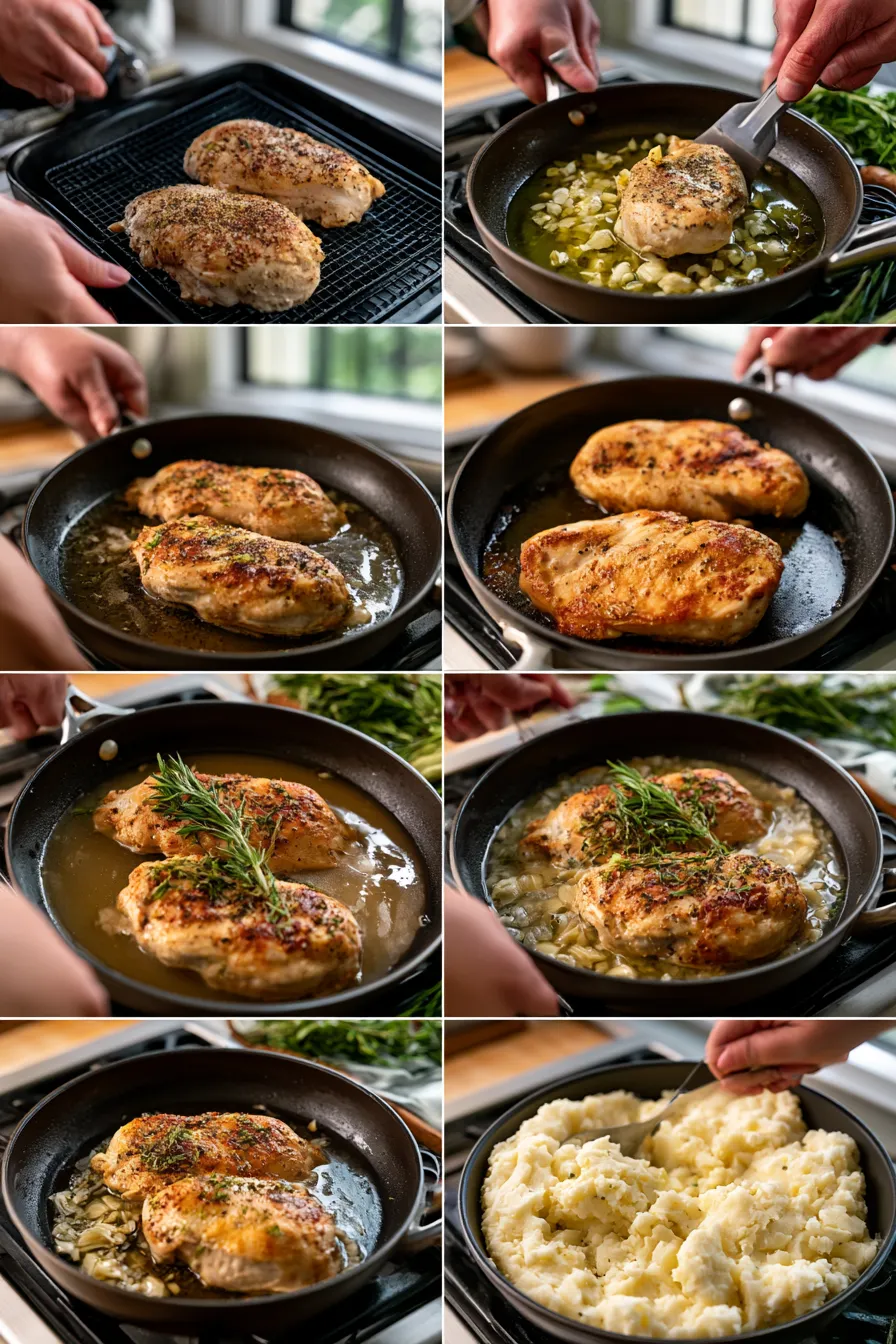 Garlic Herb Chicken Breast with Mashed Potatoes