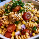 High Protein BBQ Chicken Pasta Salad