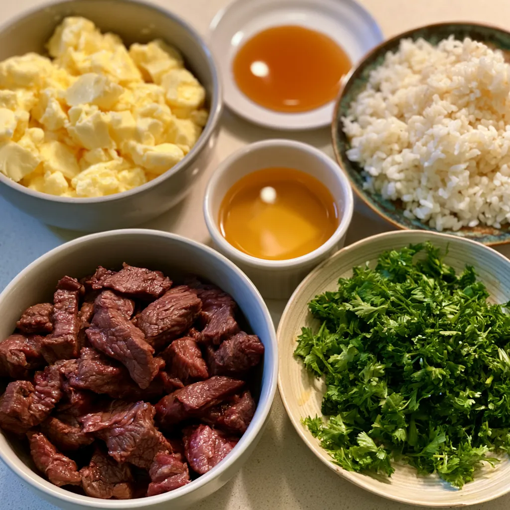 Honey Garlic Butter Steak and Rice Skillet