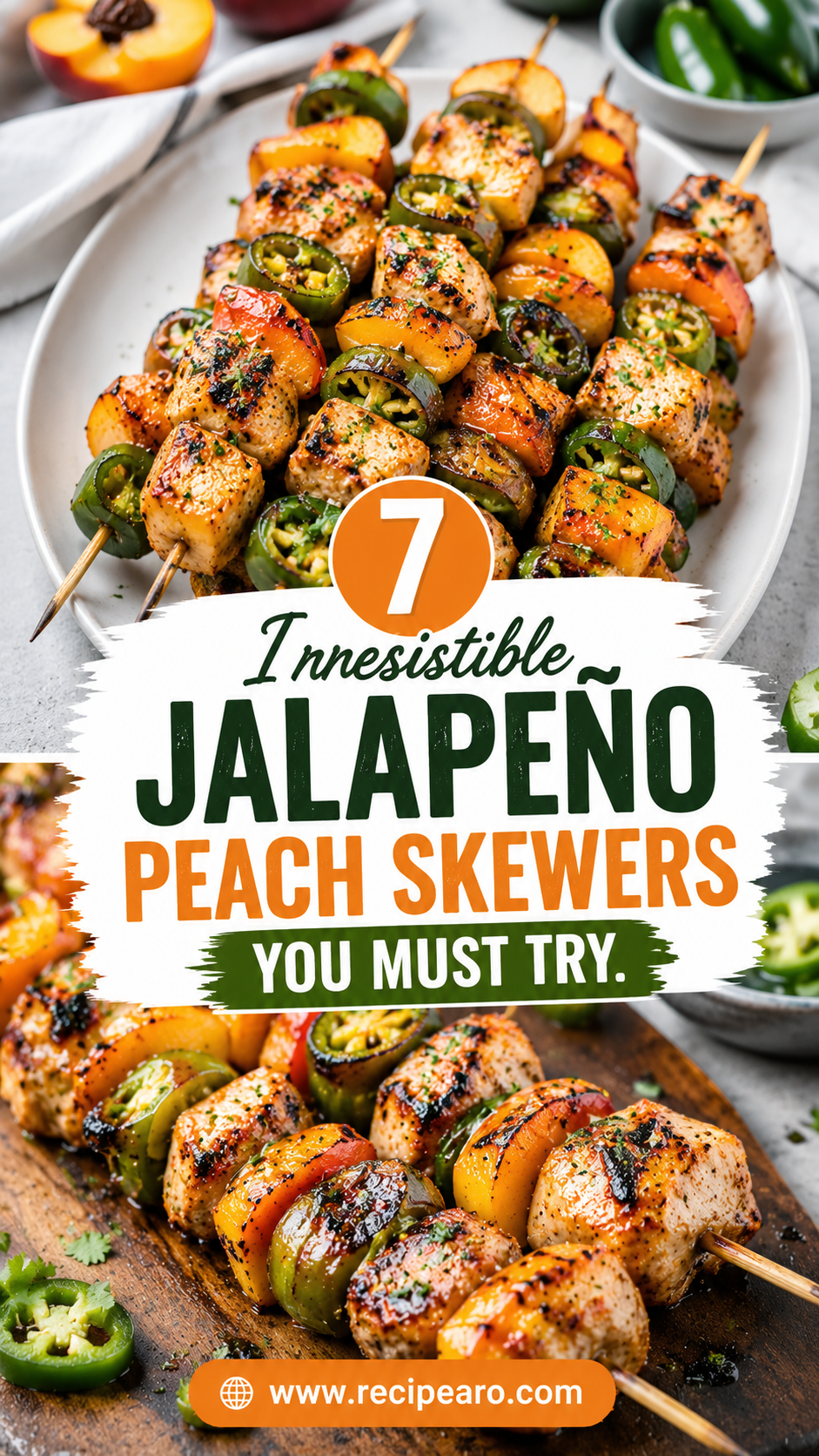 Jalapeño Peach Chicken Skewers