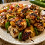 Jalapeño Peach Chicken Skewers