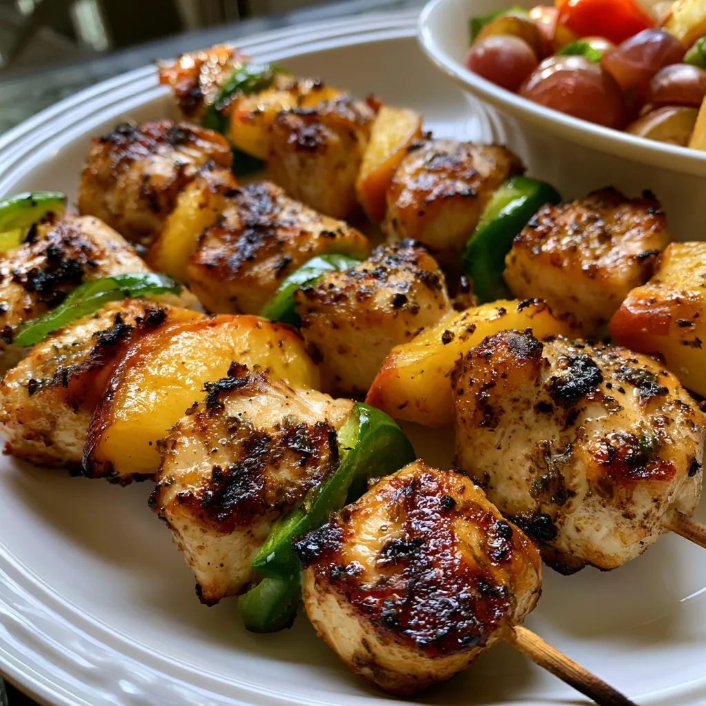 Jalapeño Peach Chicken Skewers