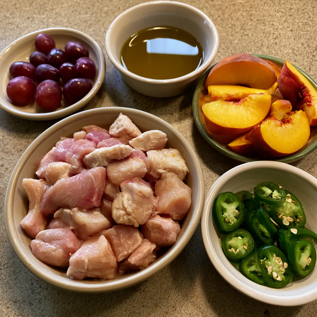 Jalapeño Peach Chicken Skewers