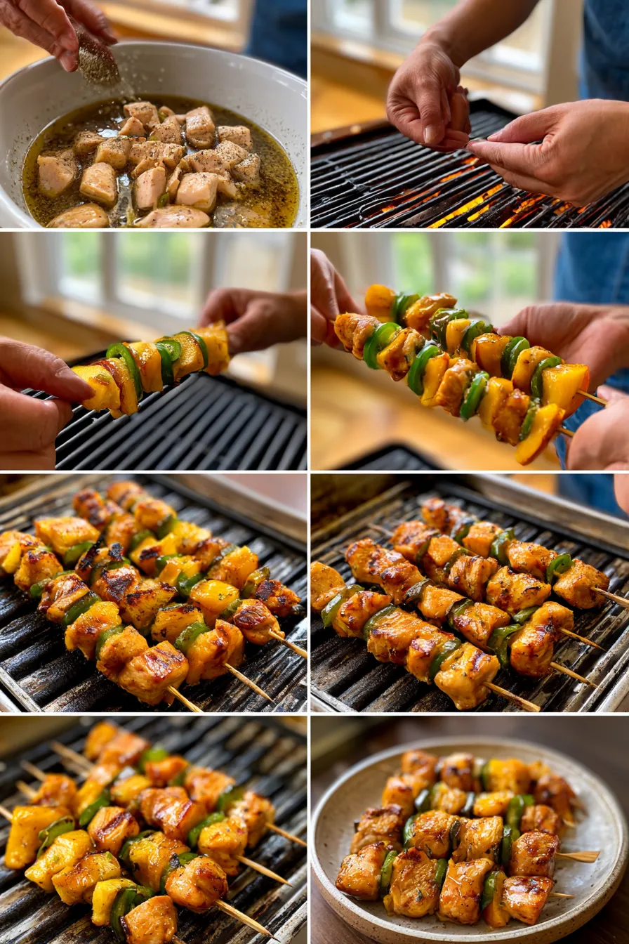 Jalapeño Peach Chicken Skewers