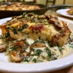 Keto Chicken Parmesan Spinach Mushroom Dinner