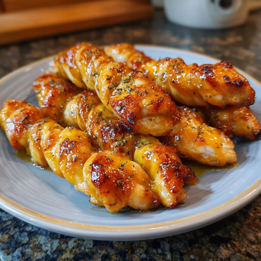 Mango Glazed Chicken Twists
