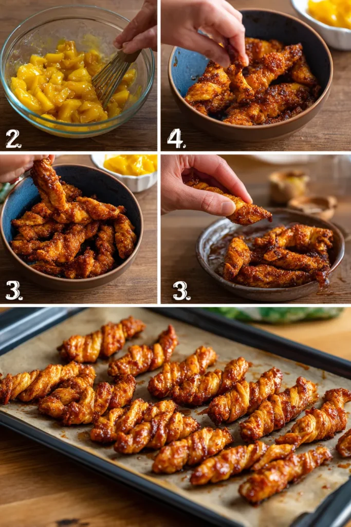 Mango Glazed Chicken Twists