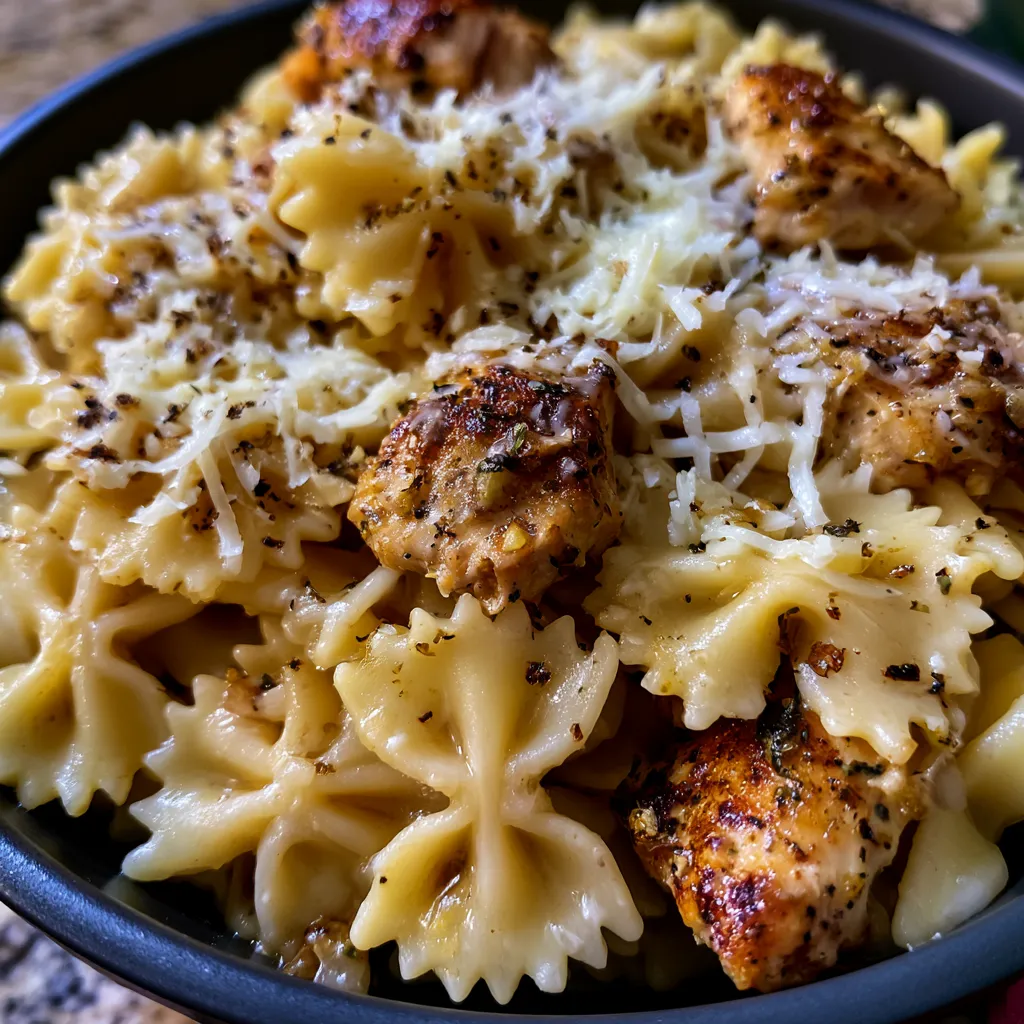 Mozzarella Garlic Butter Chicken Bowties
