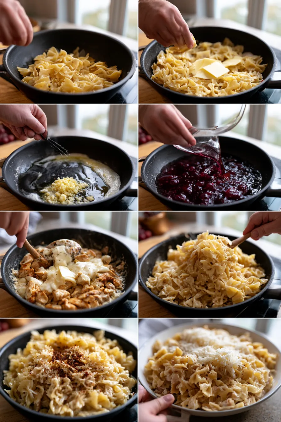 Mozzarella Garlic Butter Chicken Bowties