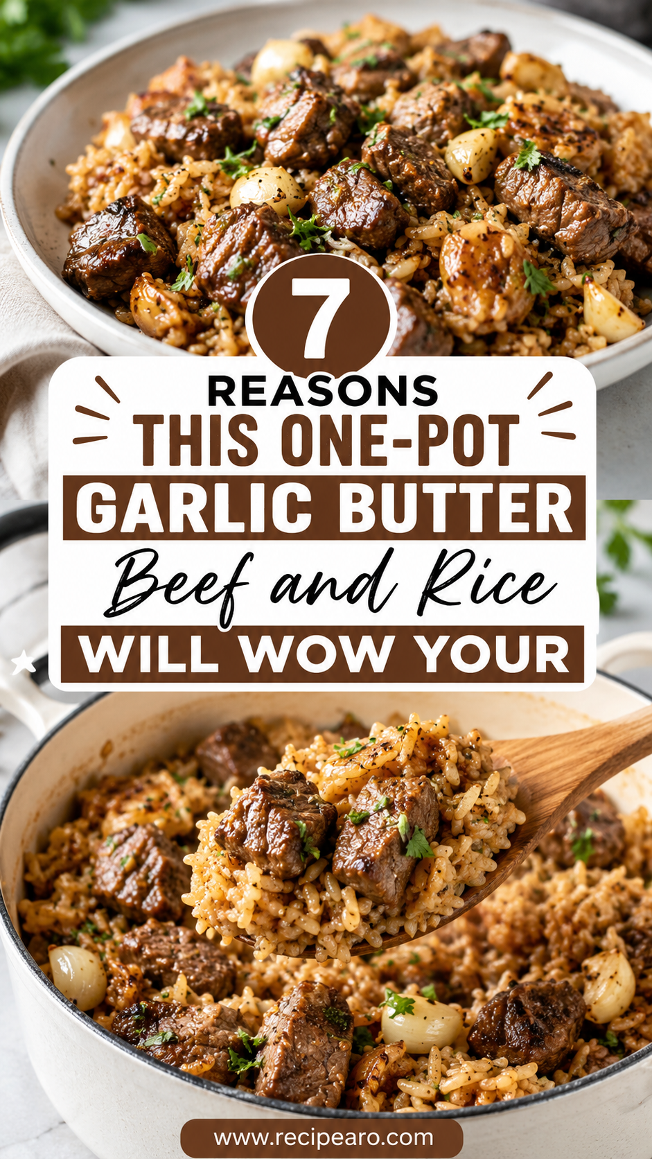 One-Pot Garlic Butter Beef and Rice
