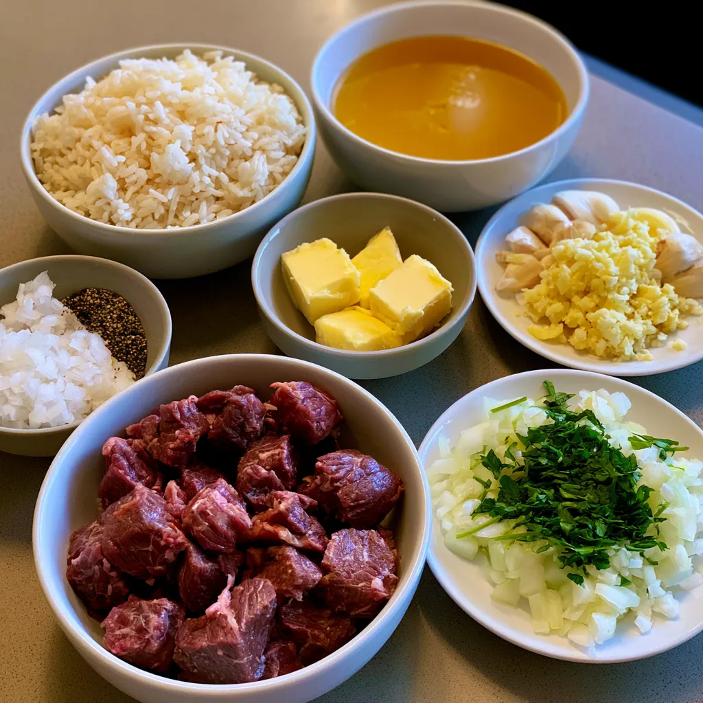One-Pot Garlic Butter Beef and Rice