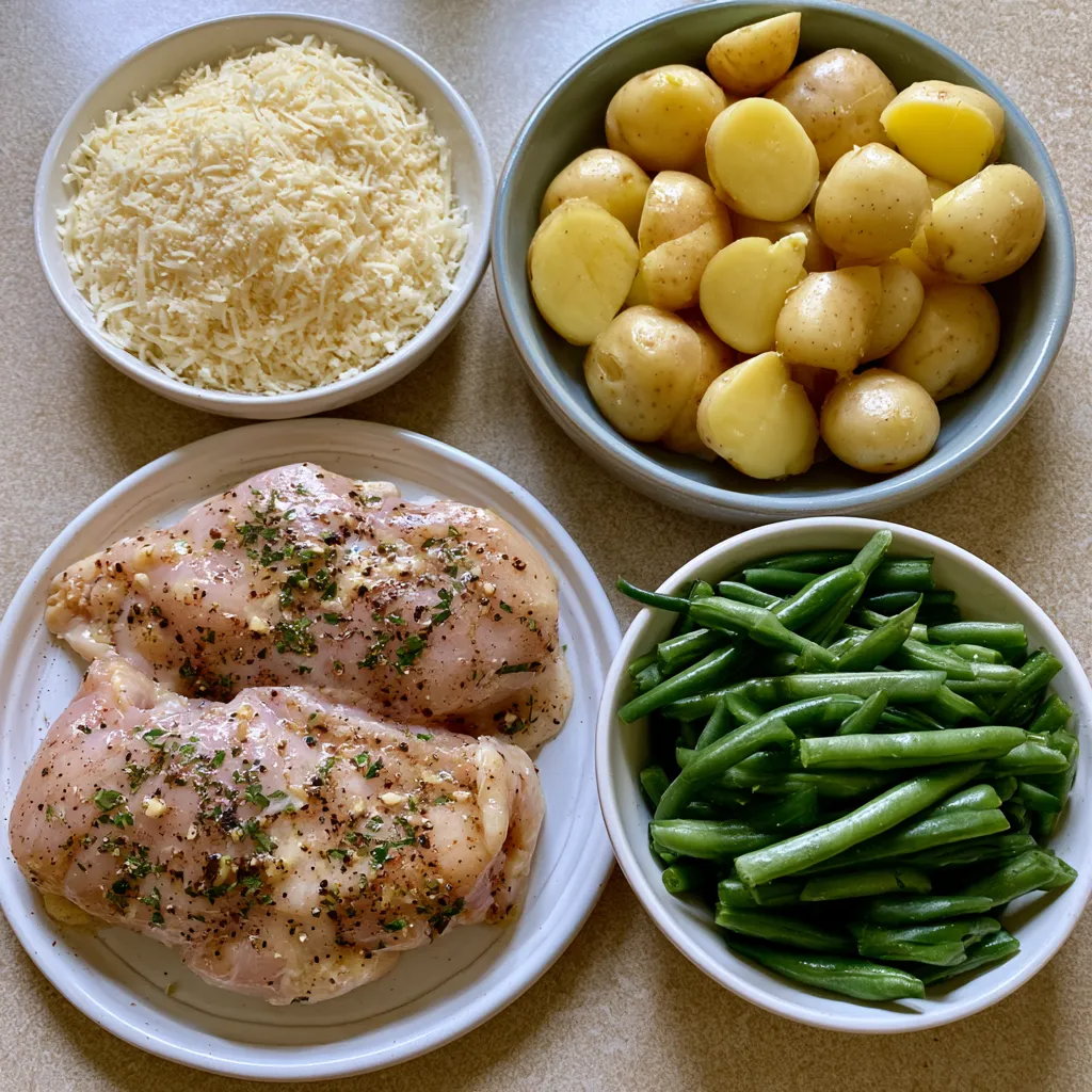 Parmesan Crusted Chicken Sheet Pan Dinner