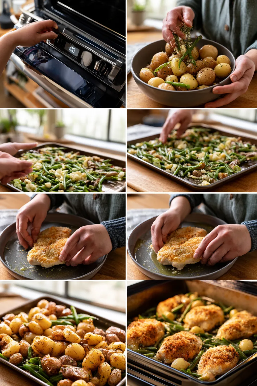 Parmesan Crusted Chicken Sheet Pan Dinner