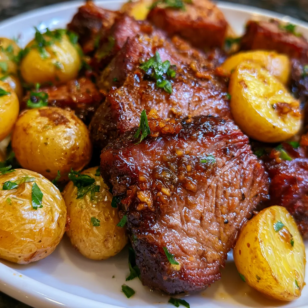 Sheet Pan Smoked Beef and Potatoes