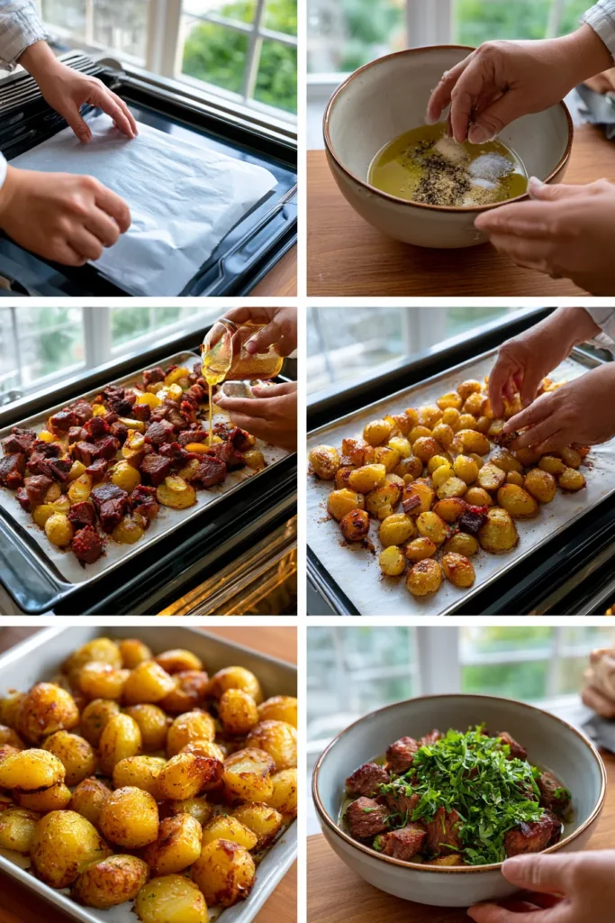 Sheet Pan Smoked Beef and Potatoes
