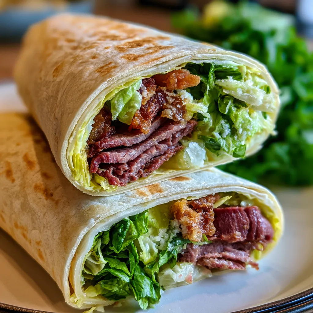 Smoked Beef Caesar Wraps