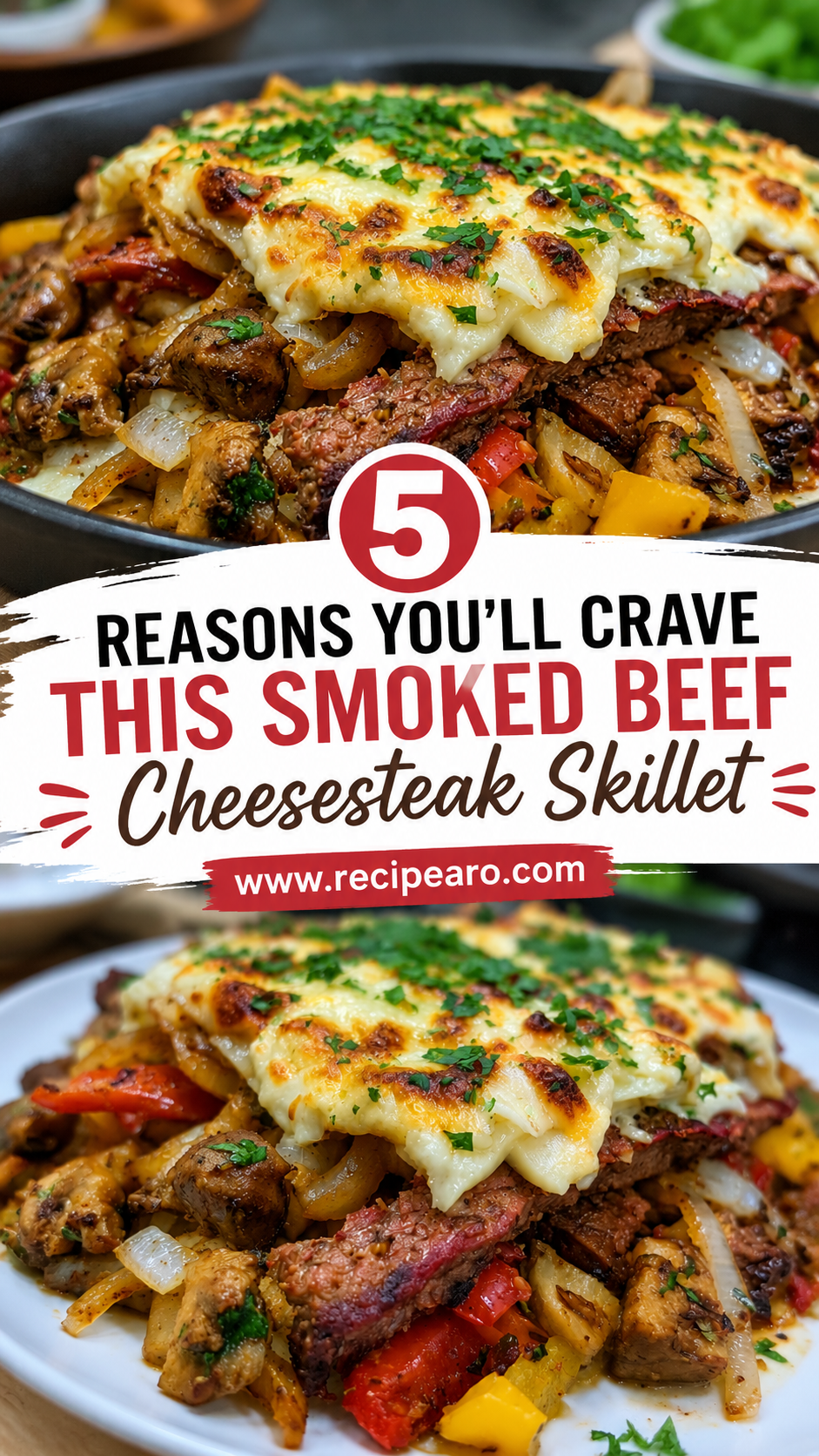 Smoked Beef Cheesesteak Skillet